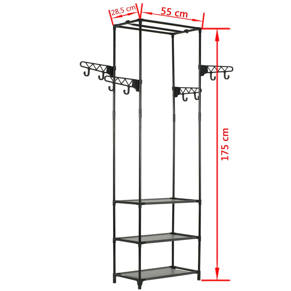 Stalak za odjeću čelik i netkana tkanina 55x28,5x175 cm crni