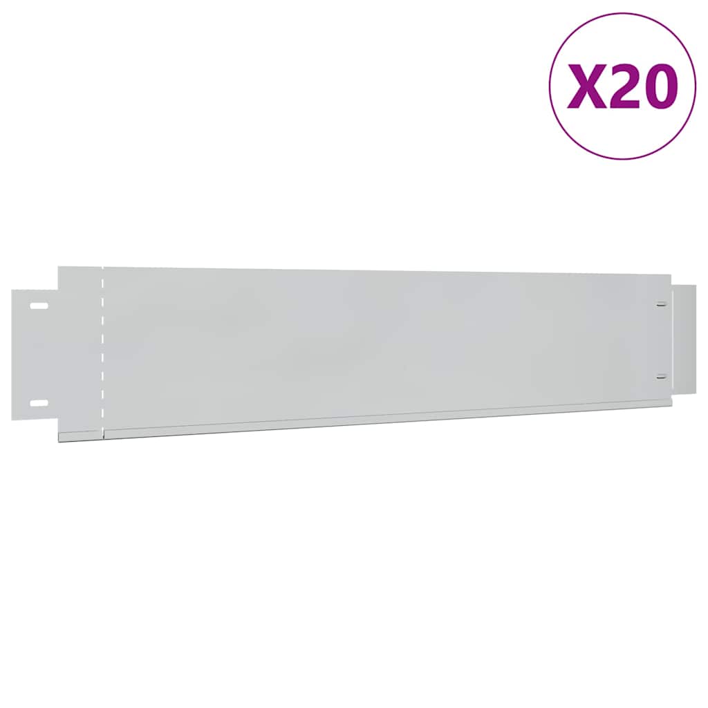 Set ograda za travnjak od pocinčanog čelika 20 kom 100 x 20 cm