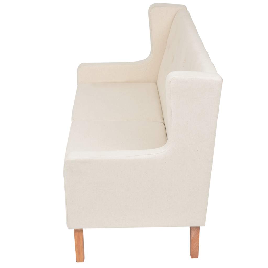 2-dijelni set sofa od tkanine krem bijeli