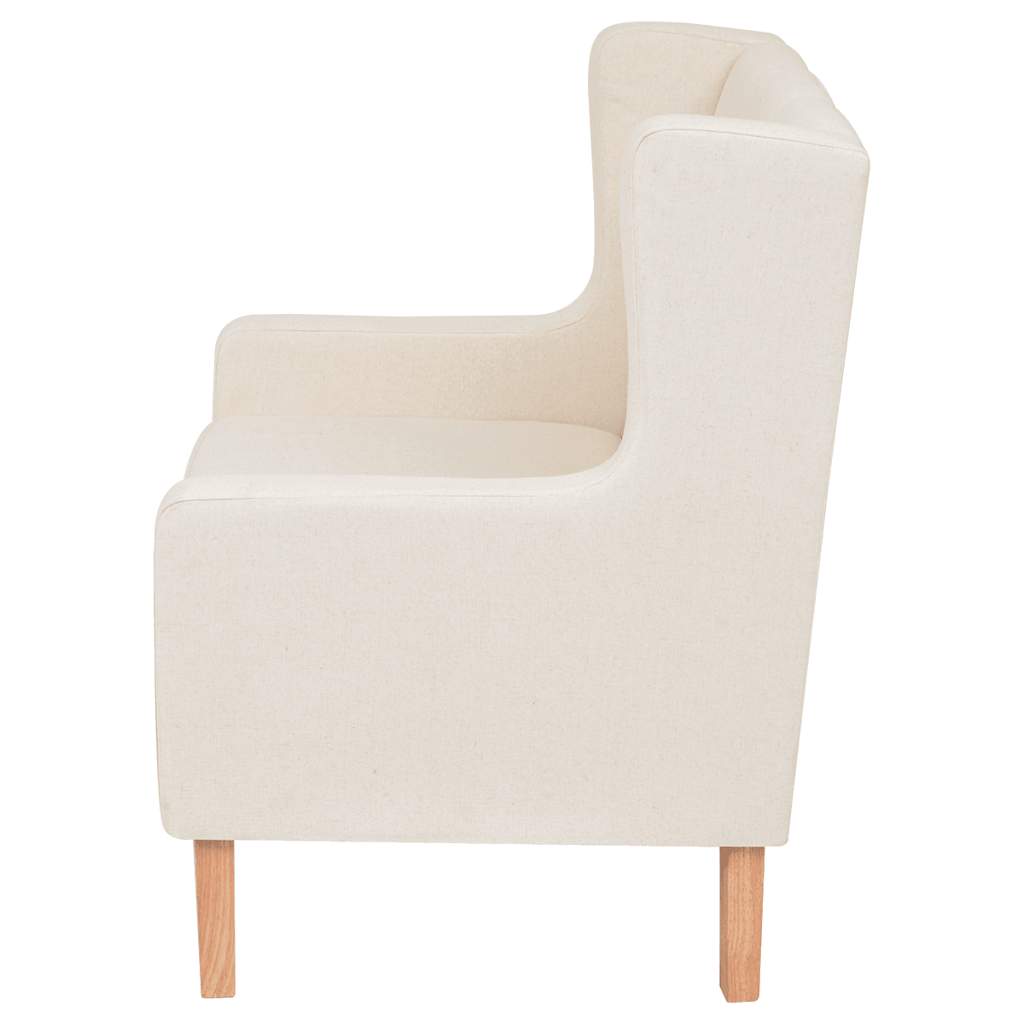 2-dijelni set sofa od tkanine krem bijeli