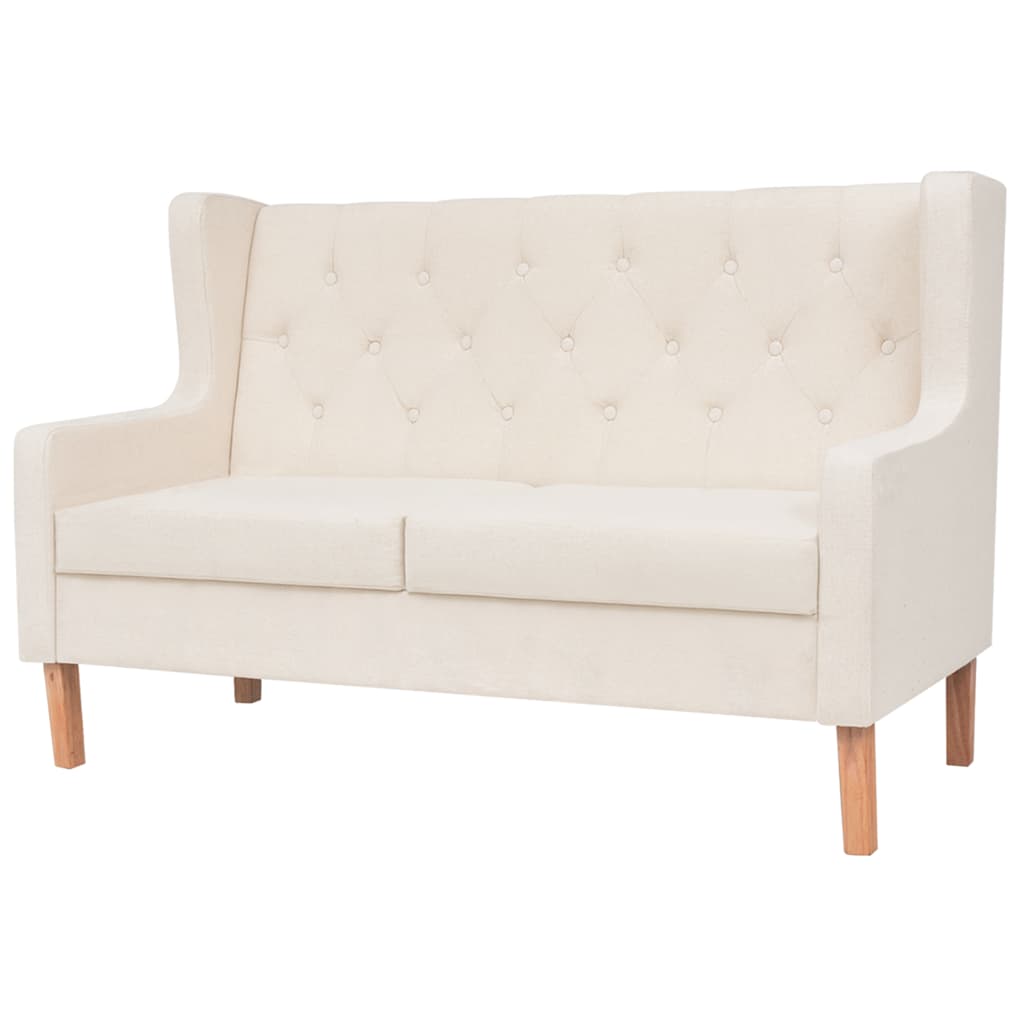 3-dijelni set sofa od tkanine krem bijeli