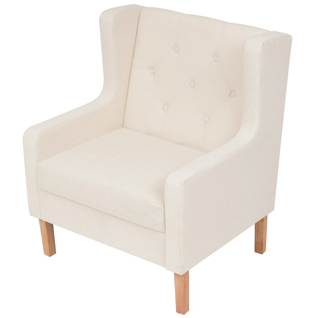 3-dijelni set sofa od tkanine krem bijeli