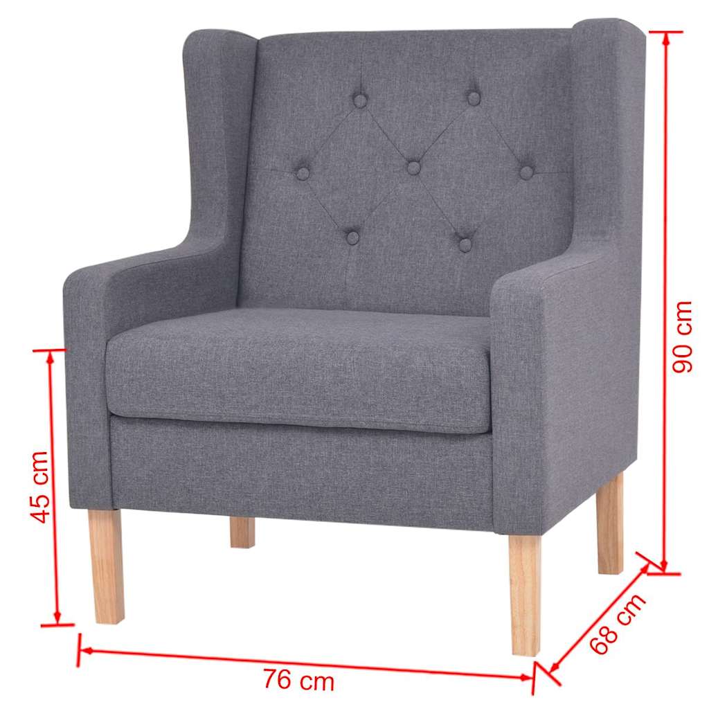 2-dijelni set sofa od tkanine sivi