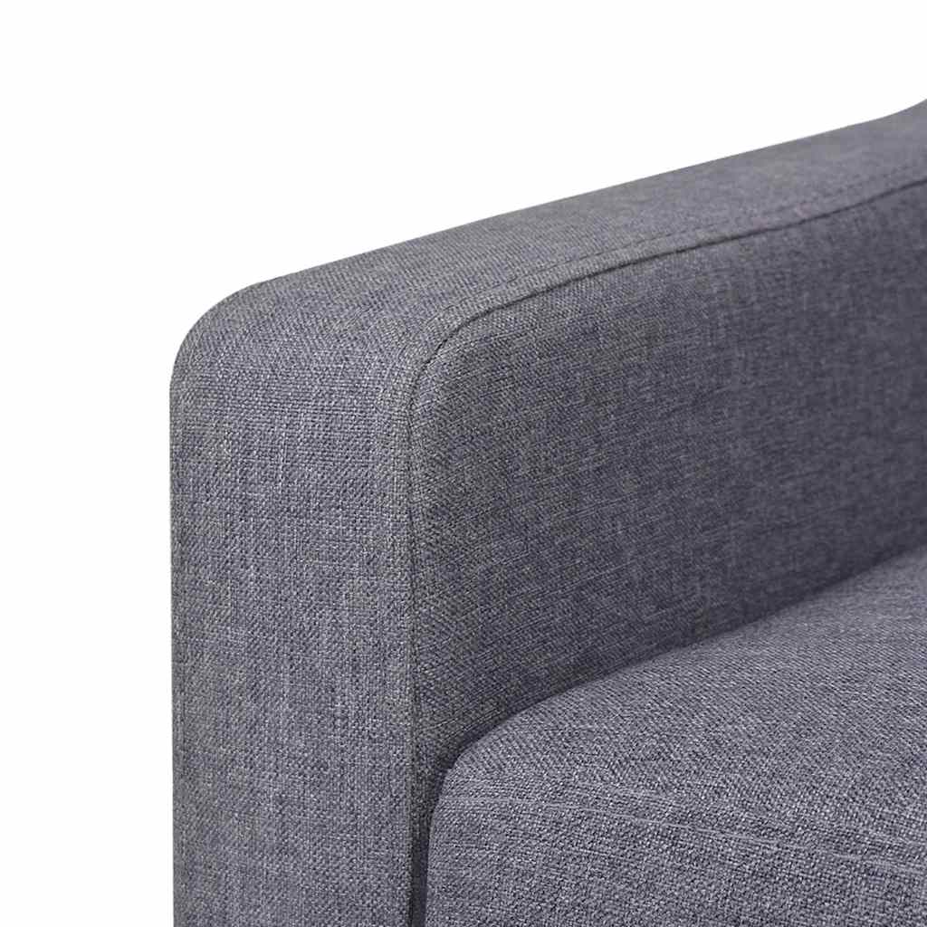 2-dijelni set sofa od tkanine sivi