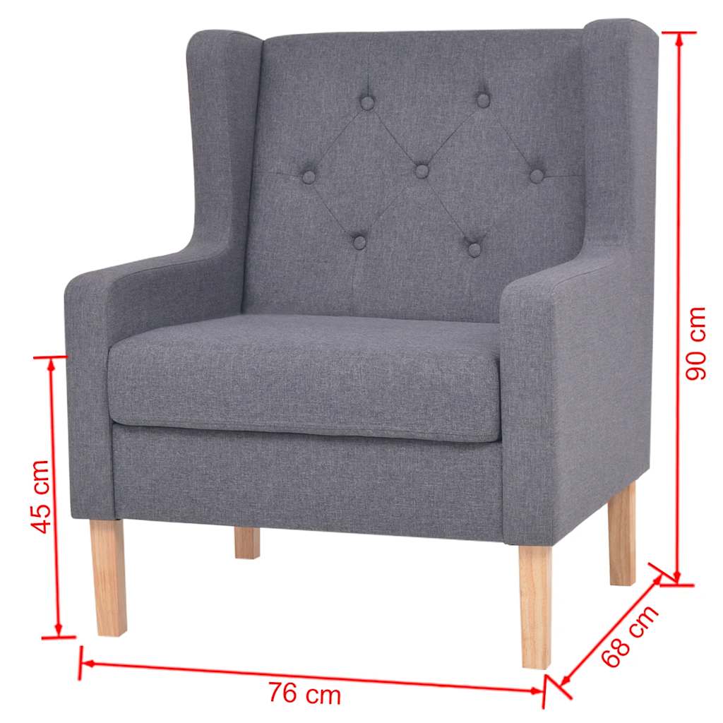 2-dijelni set sofa od tkanine sivi