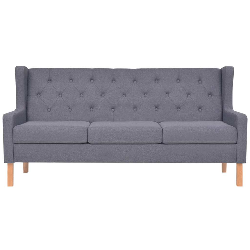 2-dijelni set sofa od tkanine sivi