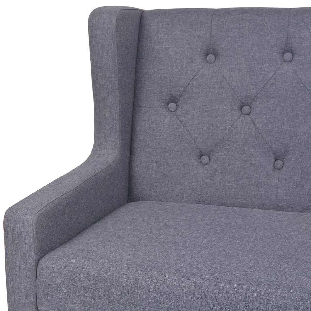 2-dijelni set sofa od tkanine sivi