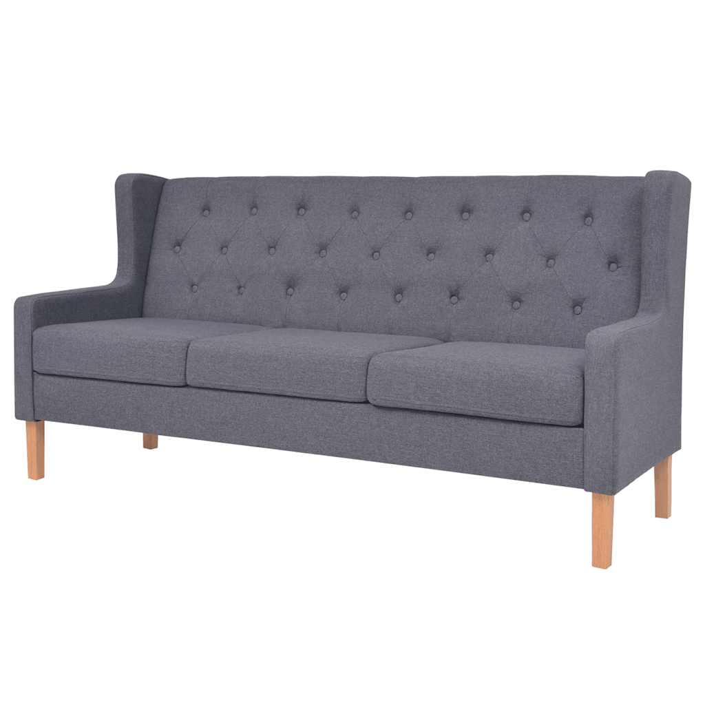 2-dijelni set sofa od tkanine sivi