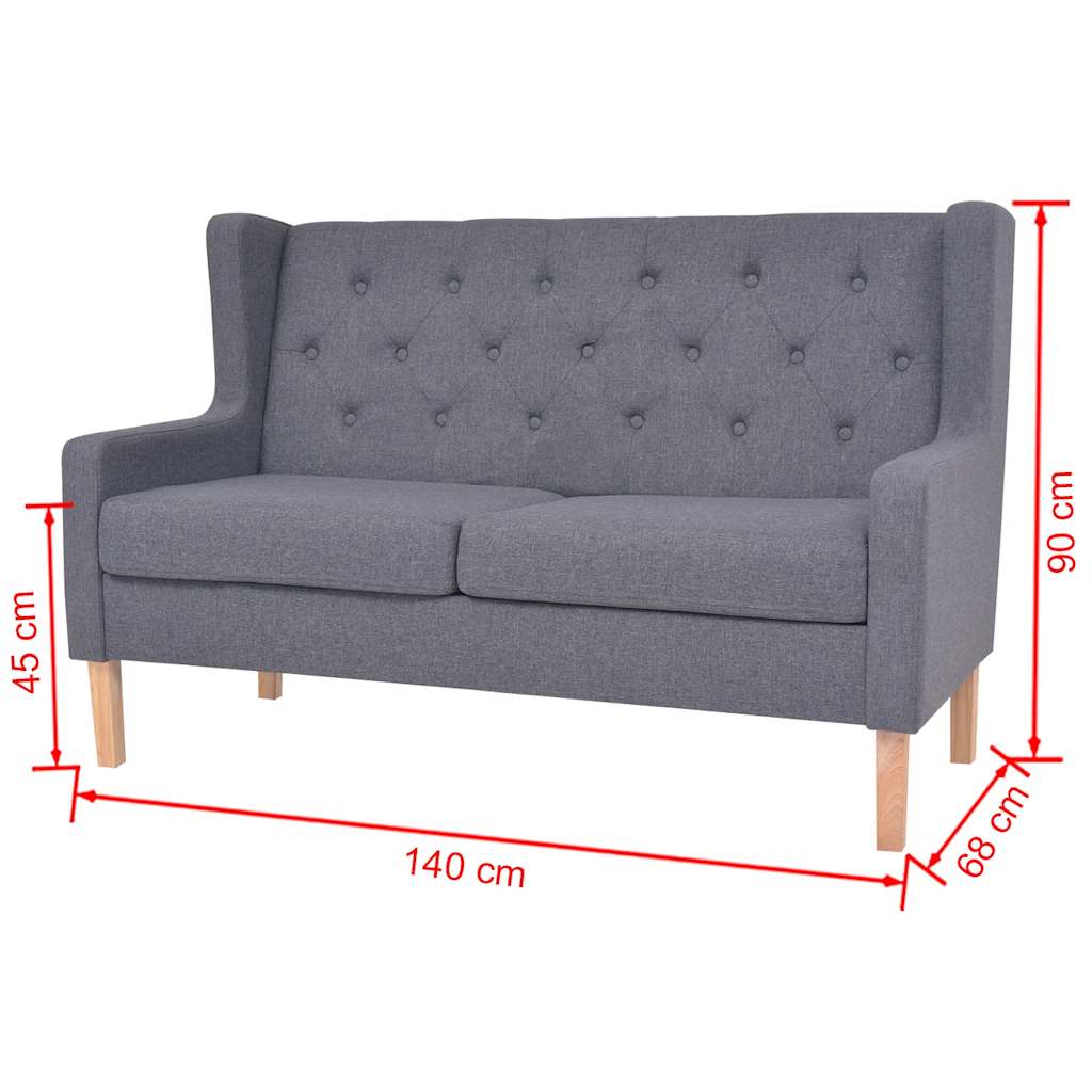 3-dijelni set sofa od tkanine sivi
