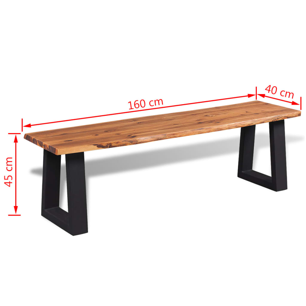 Klupa od masivnog drva akacije 160 cm