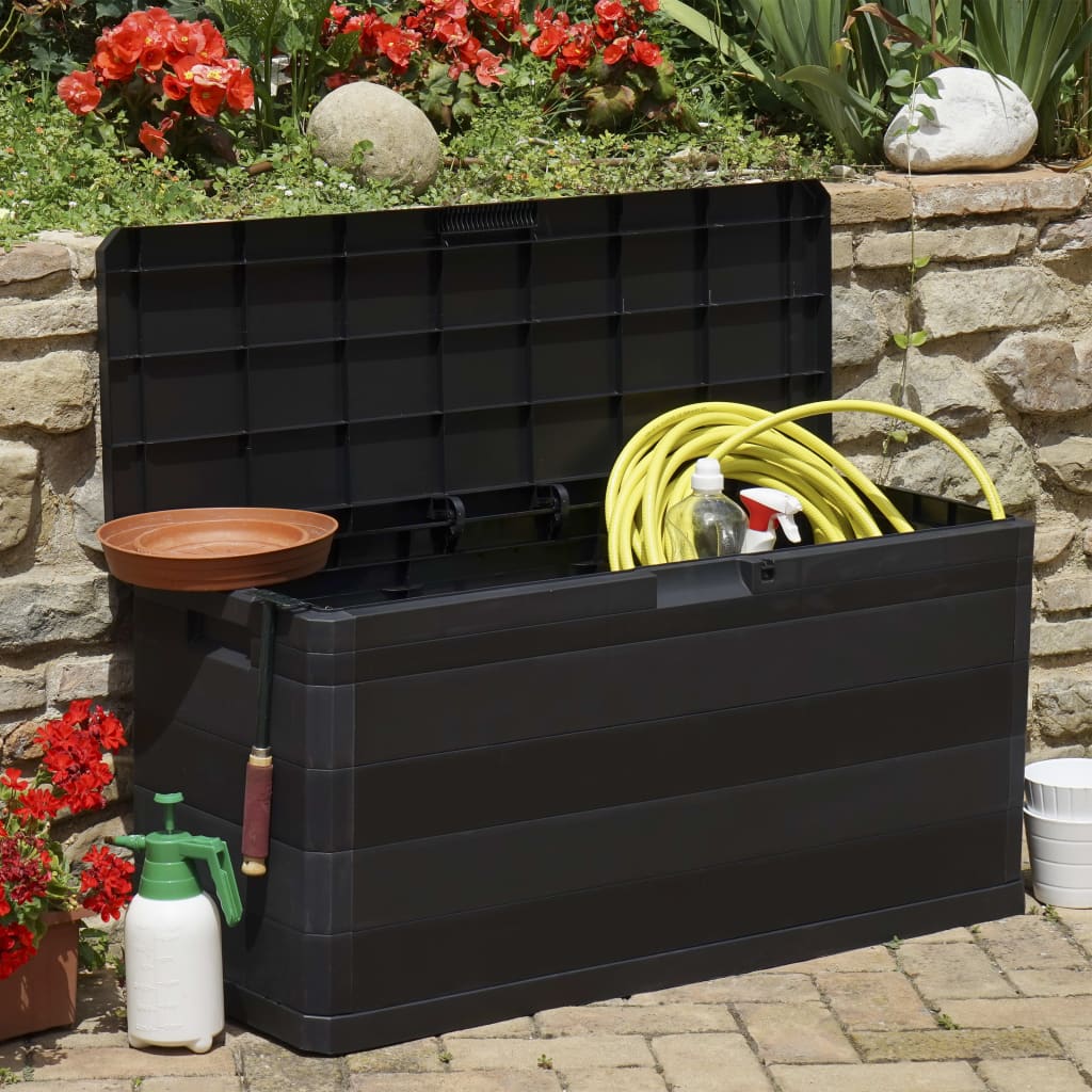 Vrtna kutija za pohranu crna 117 x 45 x 56 cm