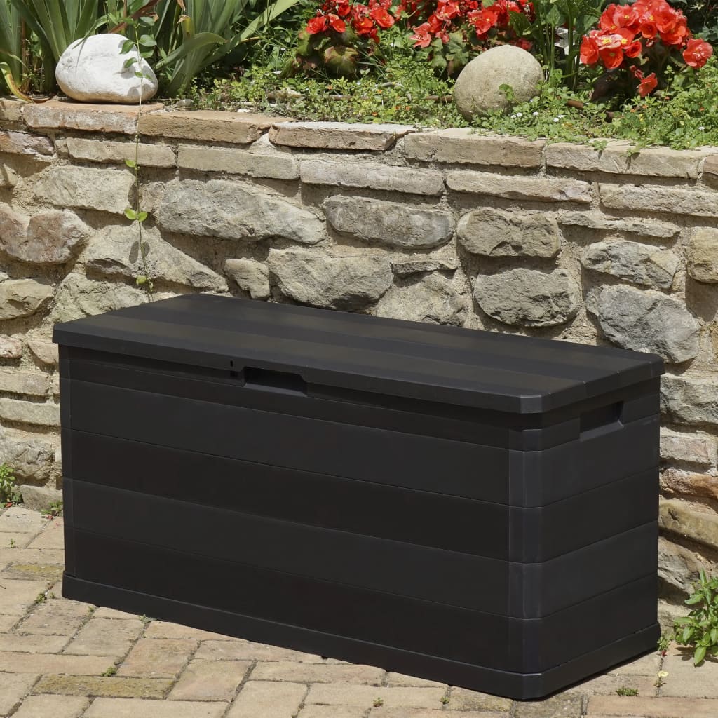 Vrtna kutija za pohranu crna 117 x 45 x 56 cm