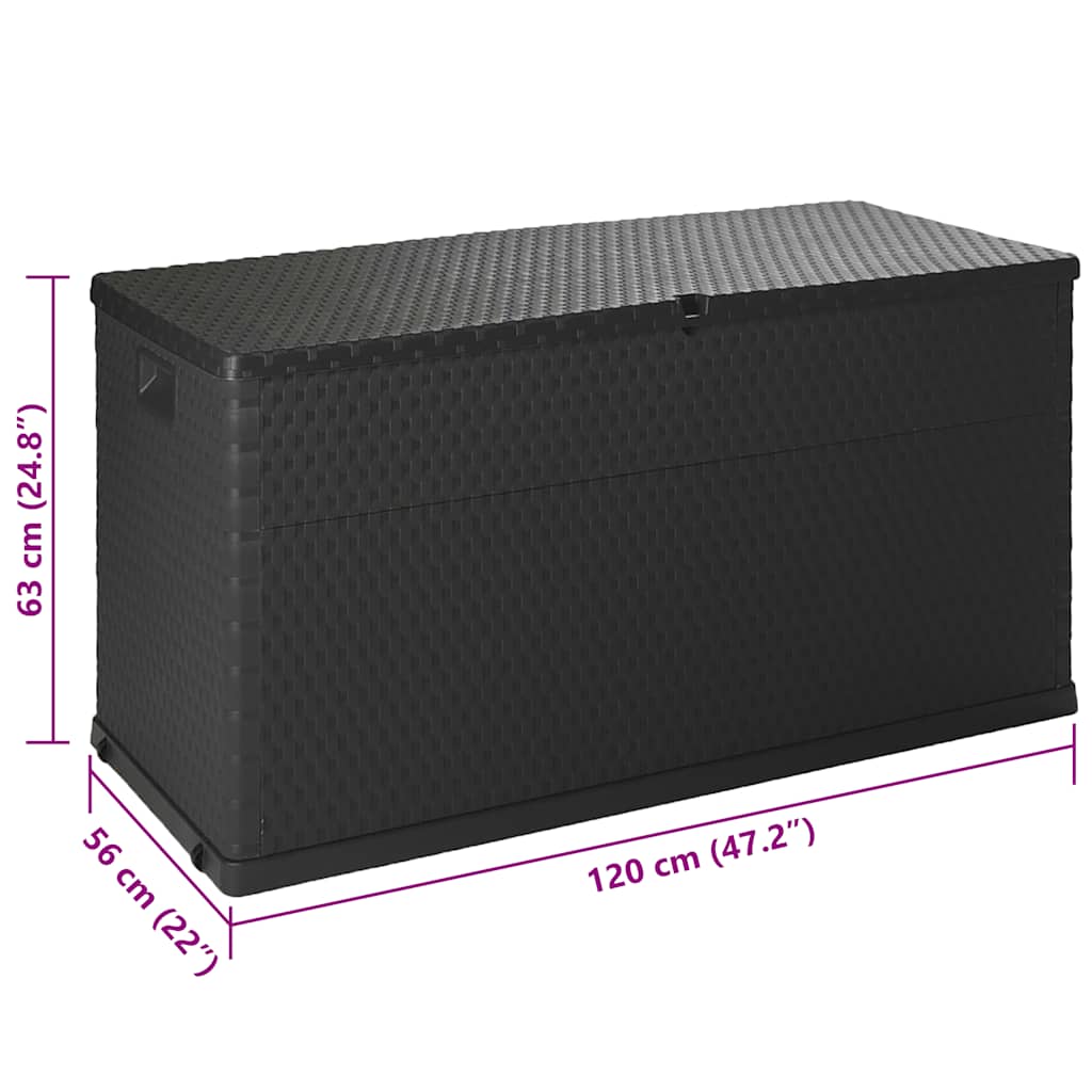 Vrtna kutija za pohranu antracit 120 x 56 x 63 cm PP ratan