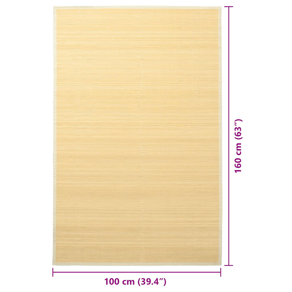 Tepih od bambusa 100 x 160 cm prirodne boje