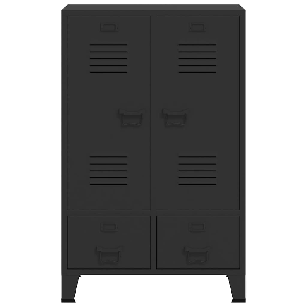 Ormar od metala u industrijskom stilu 67 x 35 x 107 cm crni