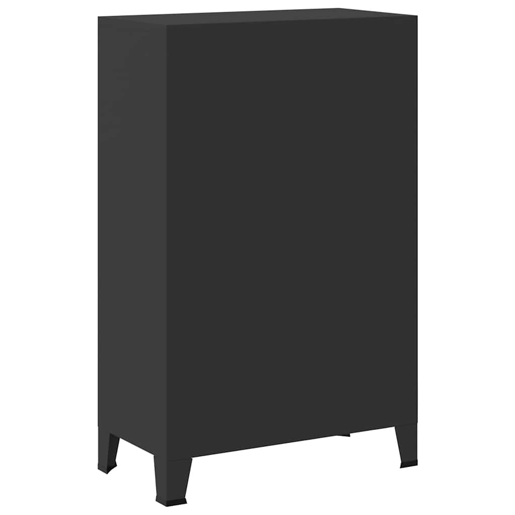 Ormar od metala u industrijskom stilu 67 x 35 x 107 cm crni