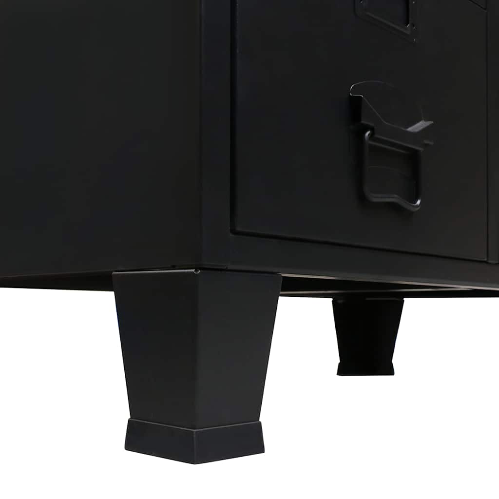 Ormar od metala u industrijskom stilu 67 x 35 x 107 cm crni