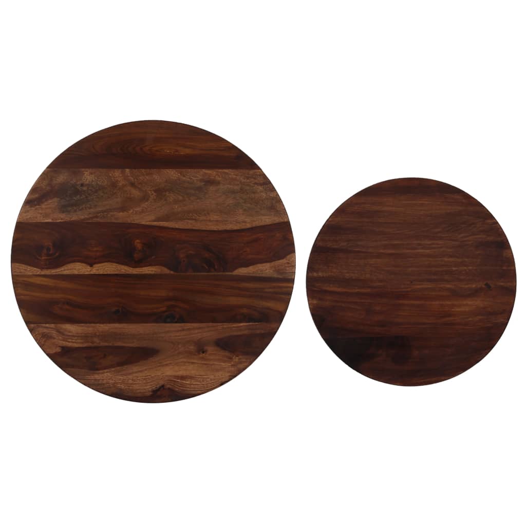 2-dijelni set stolića za kavu od masivnog drva akacije 60x35 cm