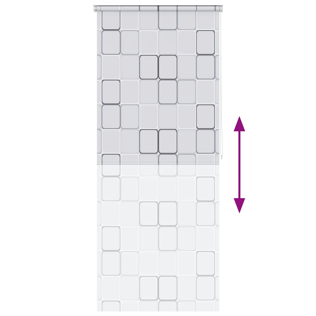 Roleta za tuš 80 x 240 cm s uzorkom kvadrata