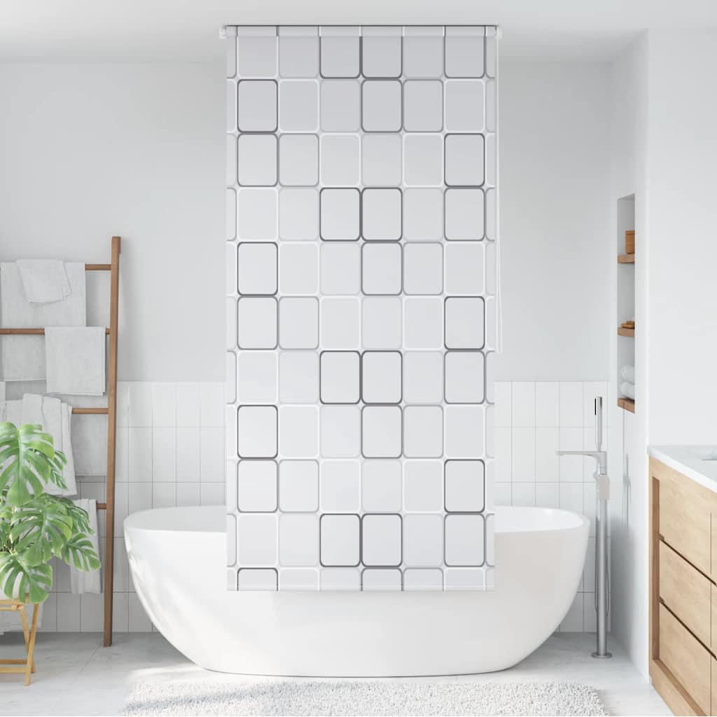 Roleta za tuš 120 x 240 cm s uzorkom kvadrata