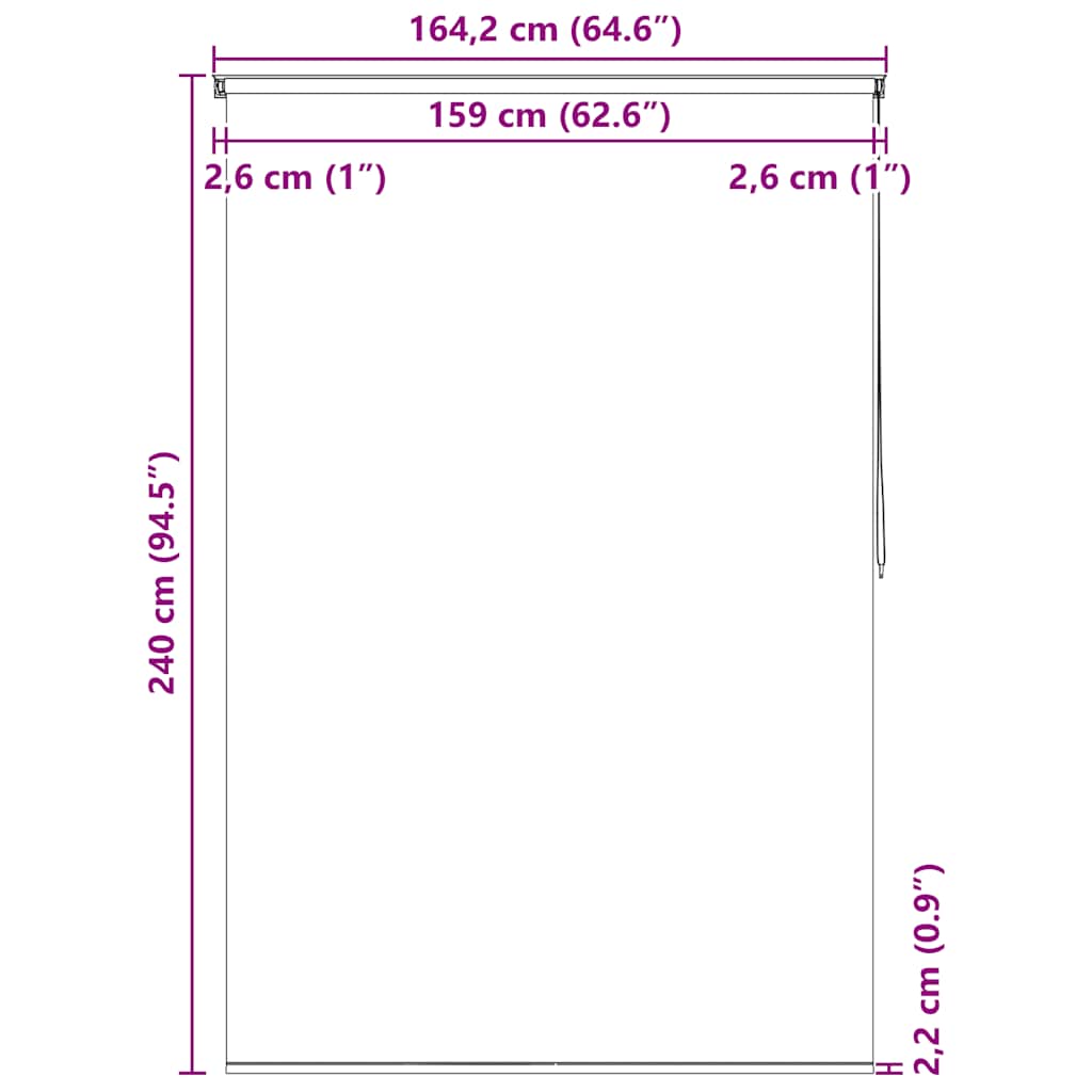 Roleta za tuš 160 x 240 cm s uzorkom kvadrata
