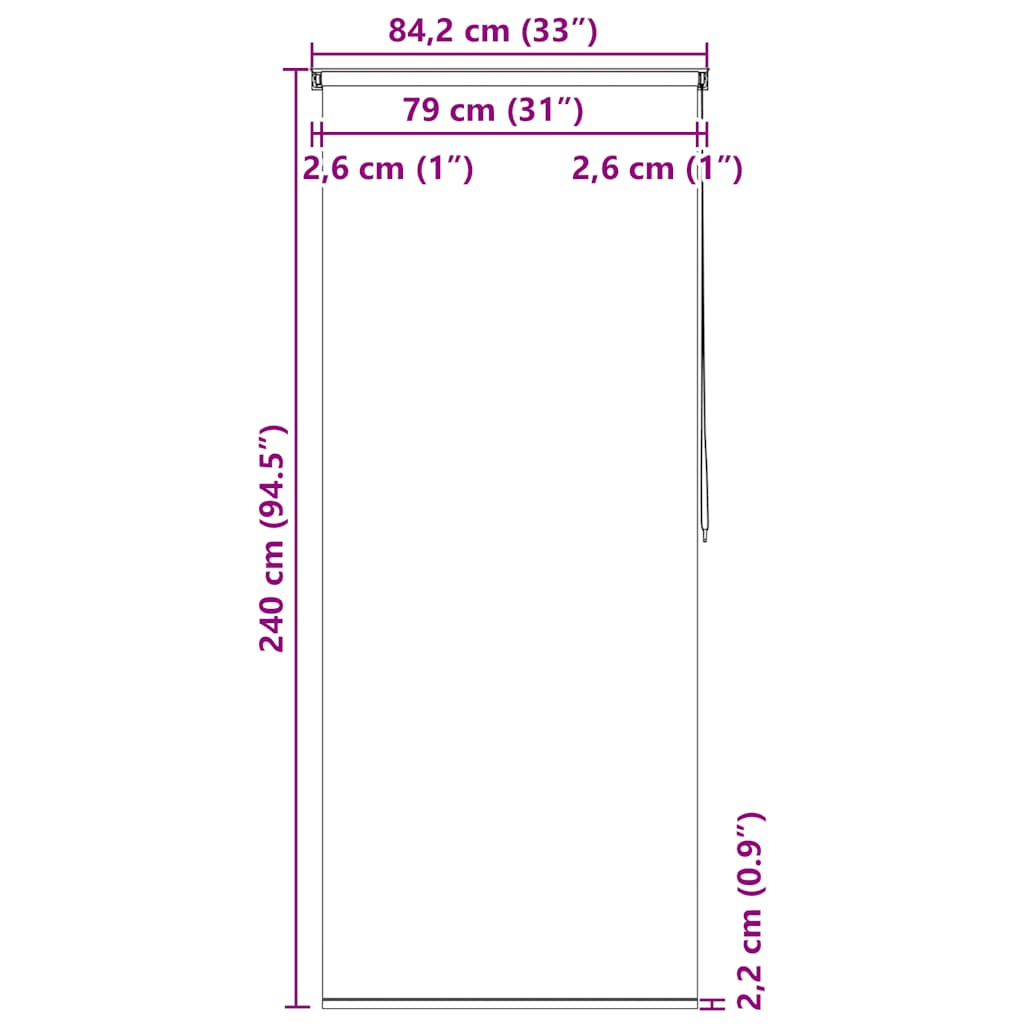 Rolo zastor za tuš 80 x 240 cm s uzorkom krugova