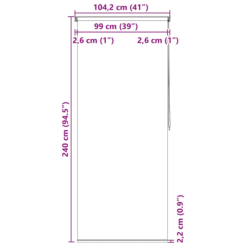 Roleta za tuš 100 x 240 cm s uzorkom mjehurića