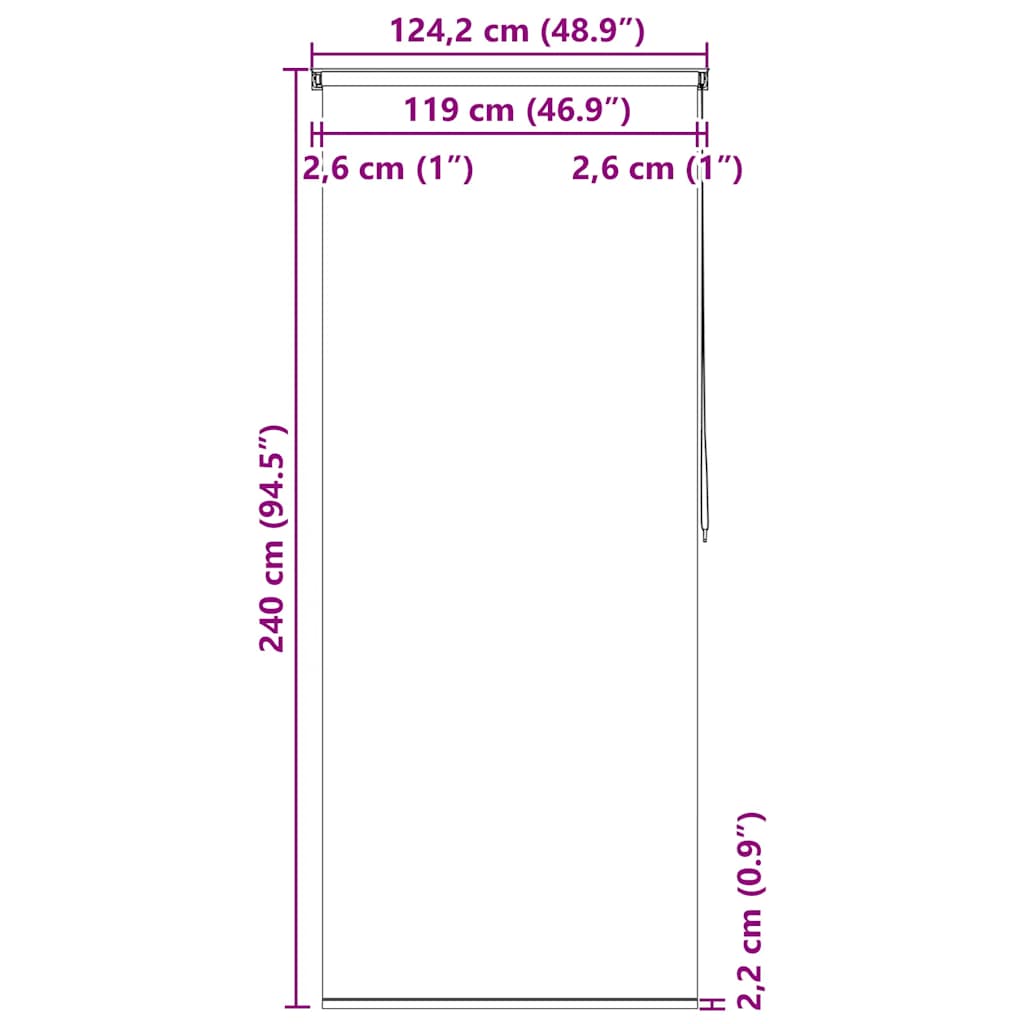 Roleta za tuš 120 x 240 cm s uzorkom mjehurića