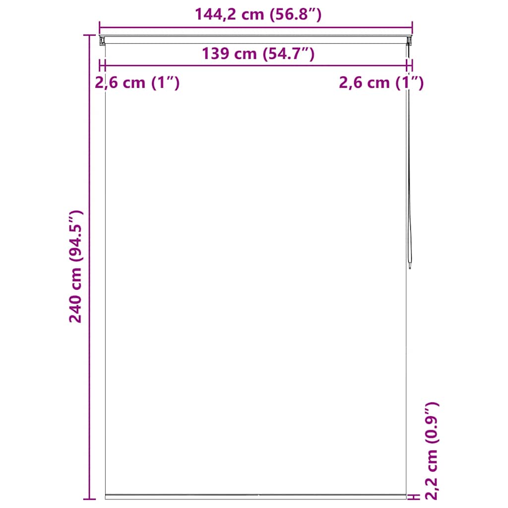Roleta za tuš 140 x 240 cm s natpisom Splash