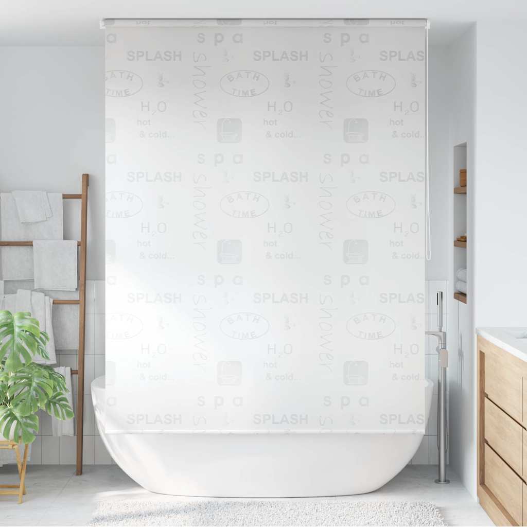 Roleta za tuš 140 x 240 cm s natpisom Splash