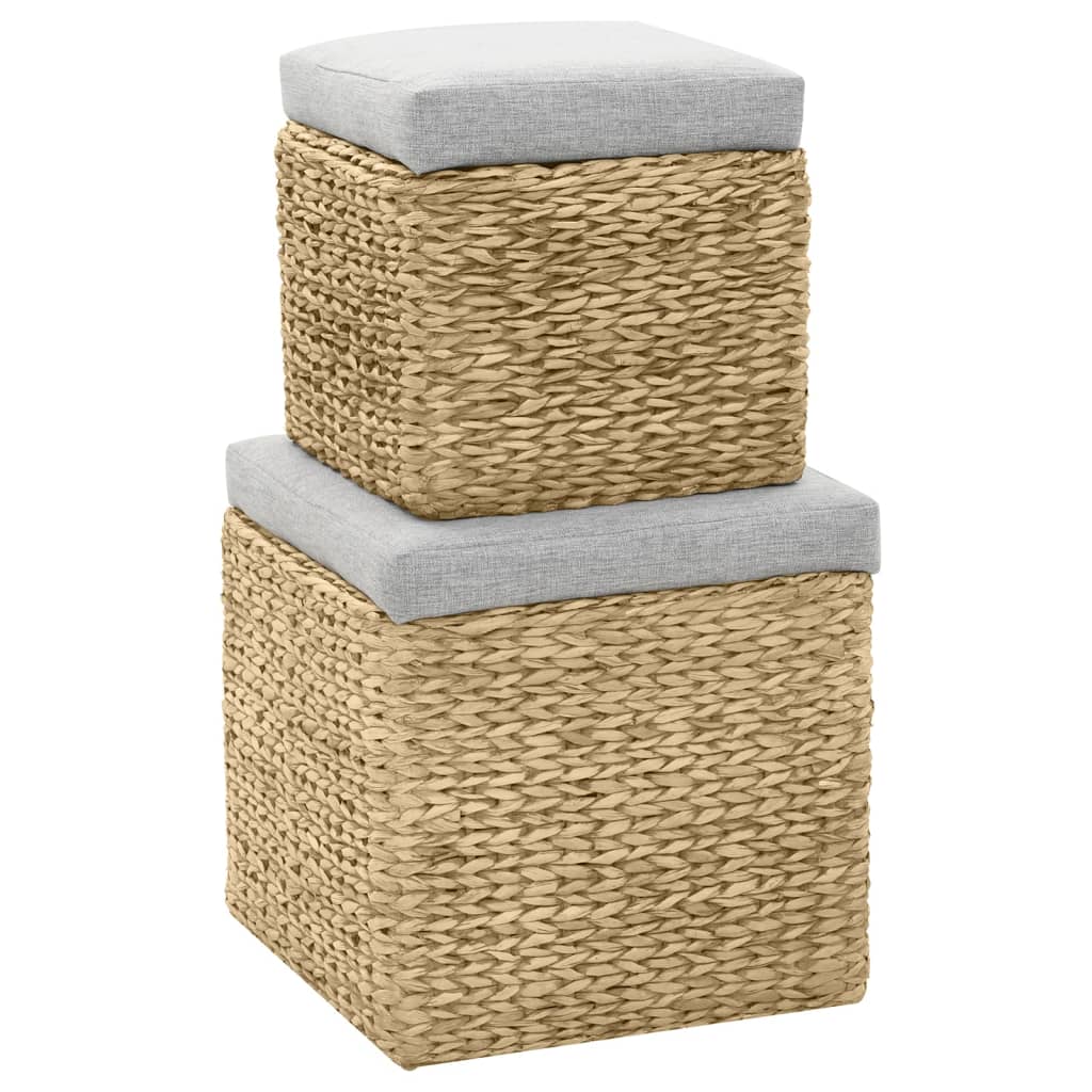 2-dijelni set taburea od morske trave sivi