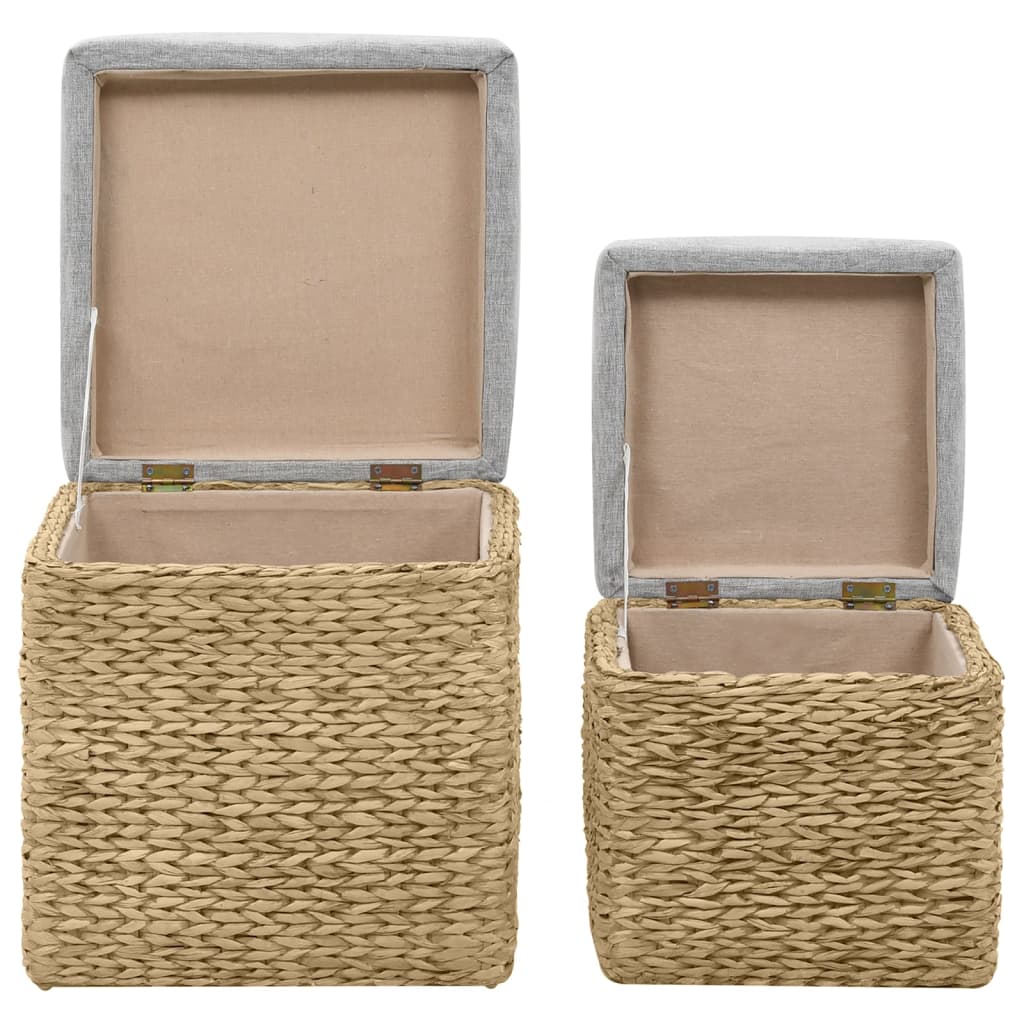 2-dijelni set taburea od morske trave sivi