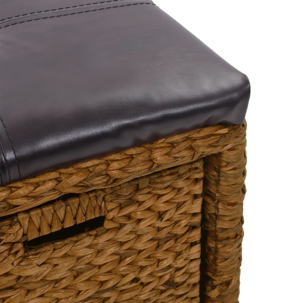 Klupa s 2 košare od morske trave 71 x 40 x 42 cm smeđa