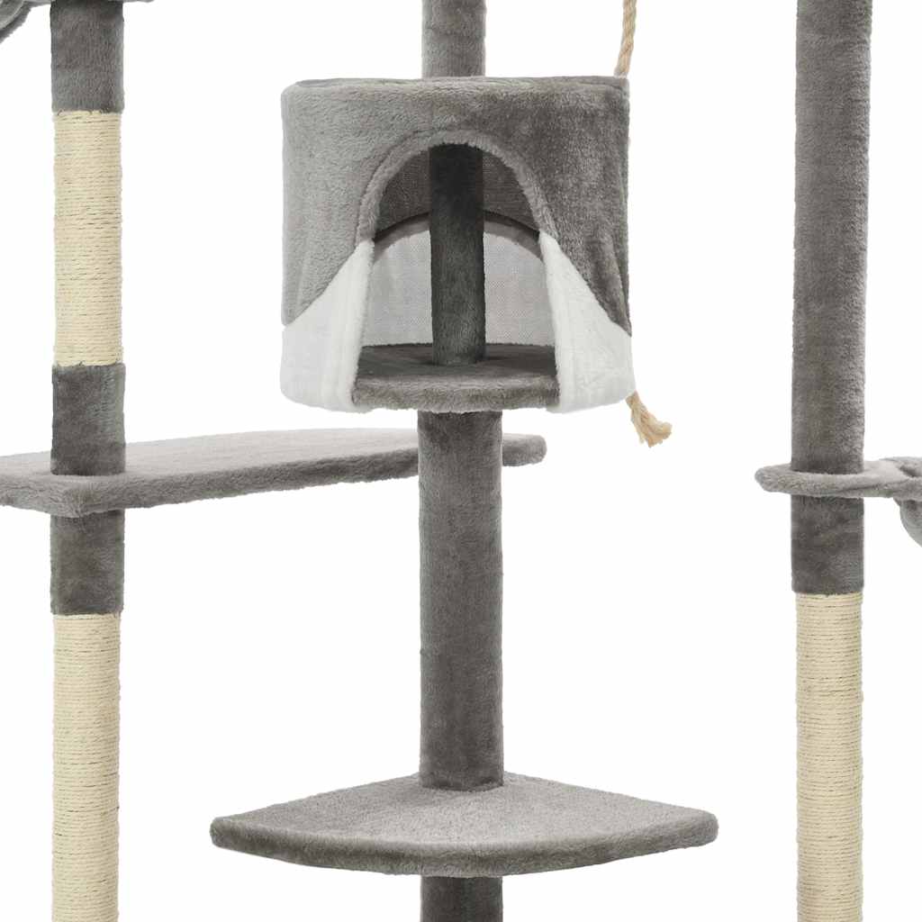 Penjalica za mačke sa stupovima za grebanje 203 cm sivo-bijela