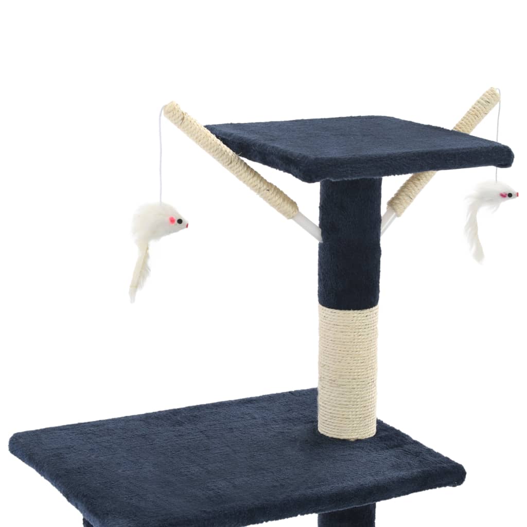 Penjalica za mačke sa stupovima za grebanje od sisala 138 cm tamnoplava