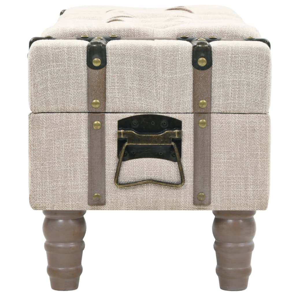Klupa za pohranu od masivnog drva i čelika 111 x 34 x 37 cm