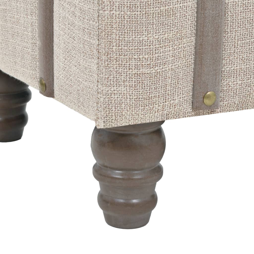 Klupa za pohranu od masivnog drva i čelika 111 x 34 x 37 cm