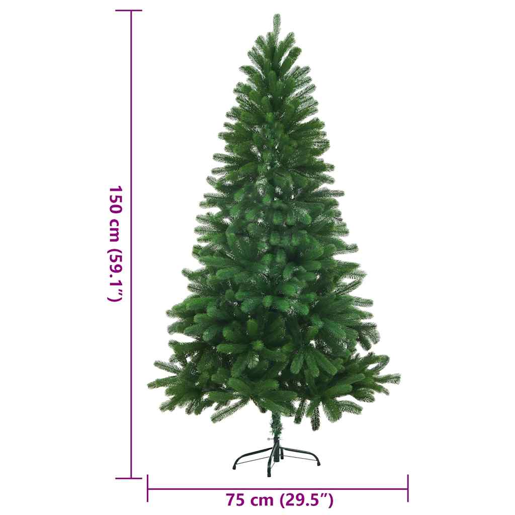 Umjetno božićno drvce s realističnim iglicama 150 cm zeleno