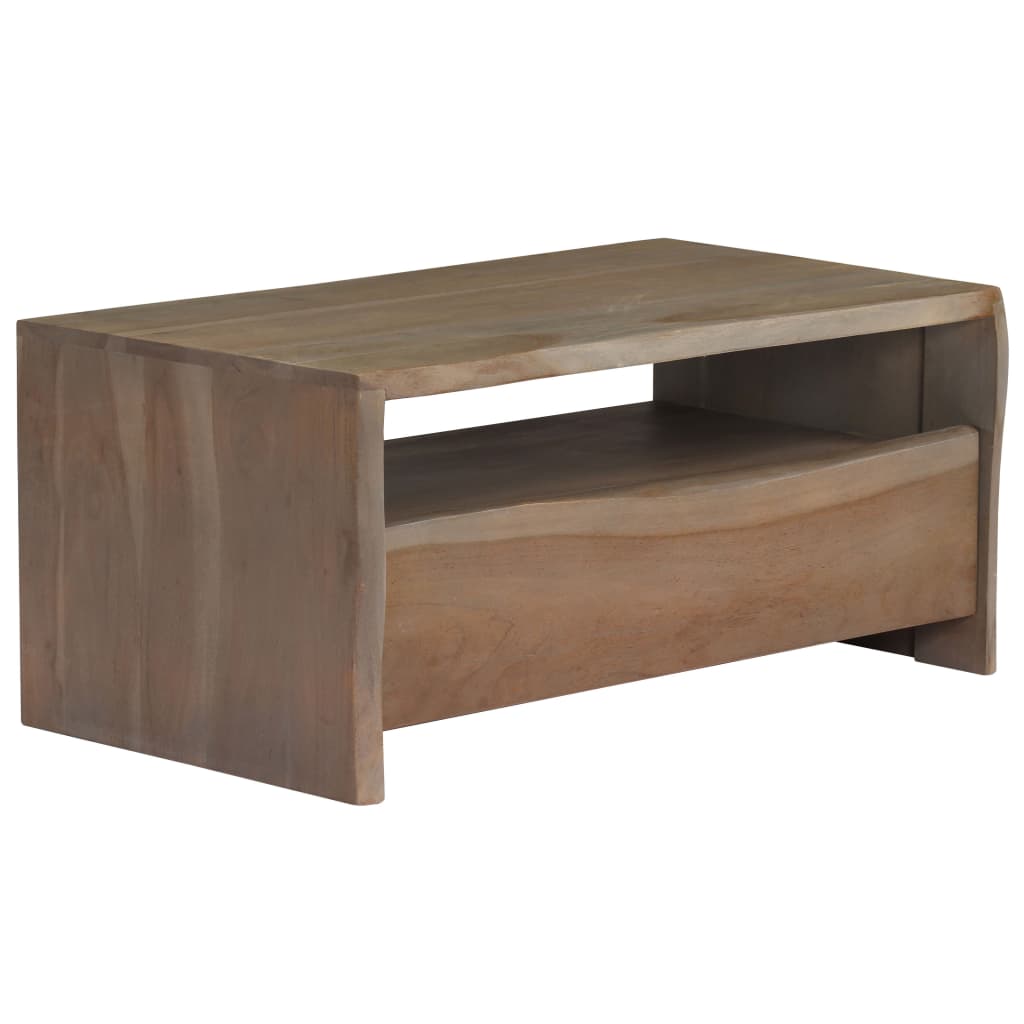 Stolić za kavu od masivnog bagremovog drva 90 x 50 x 40 cm sivi
