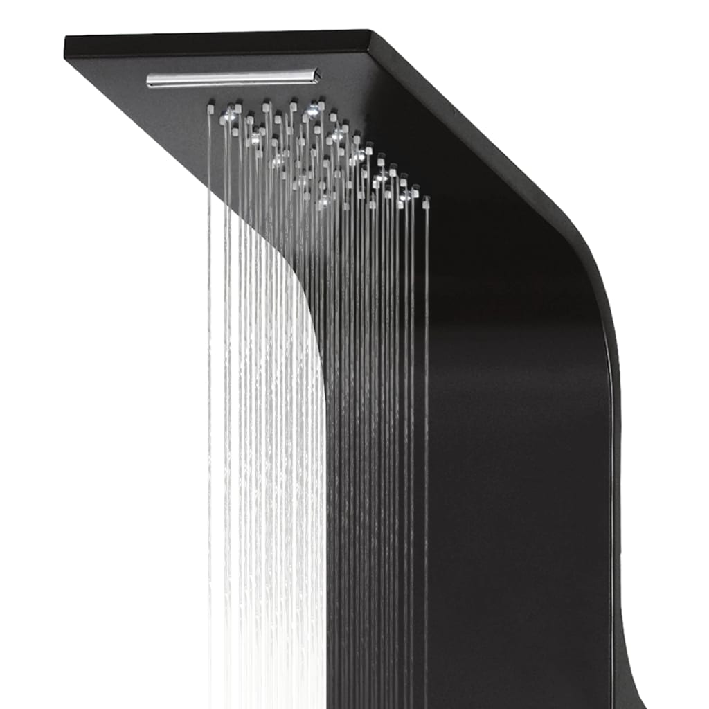 Panel za tuširanje aluminijski 20 x 44 x 130 cm crni