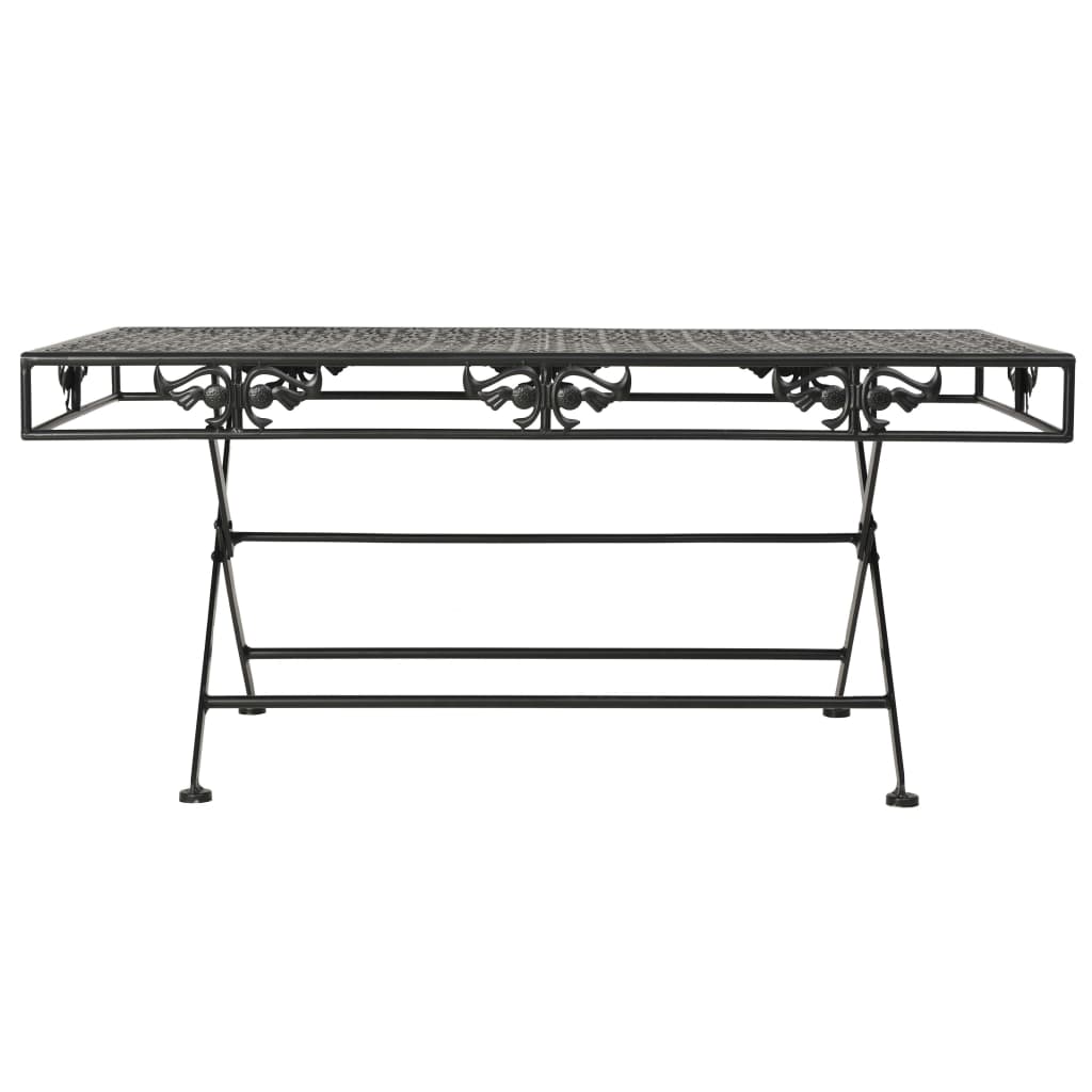 Sklopivi stolić za kavu od metala starinski 100x50x45 cm crni