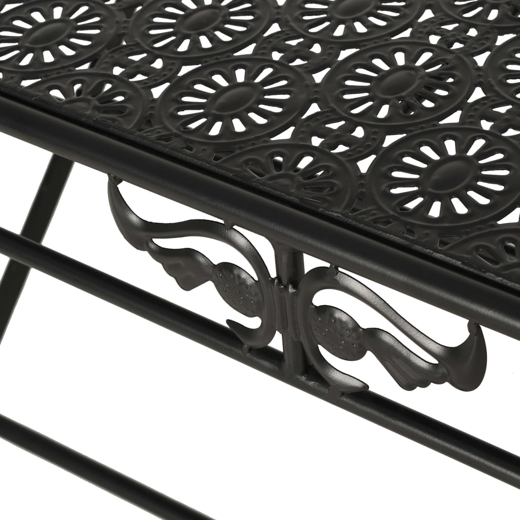 Sklopivi stolić za kavu od metala starinski 100x50x45 cm crni