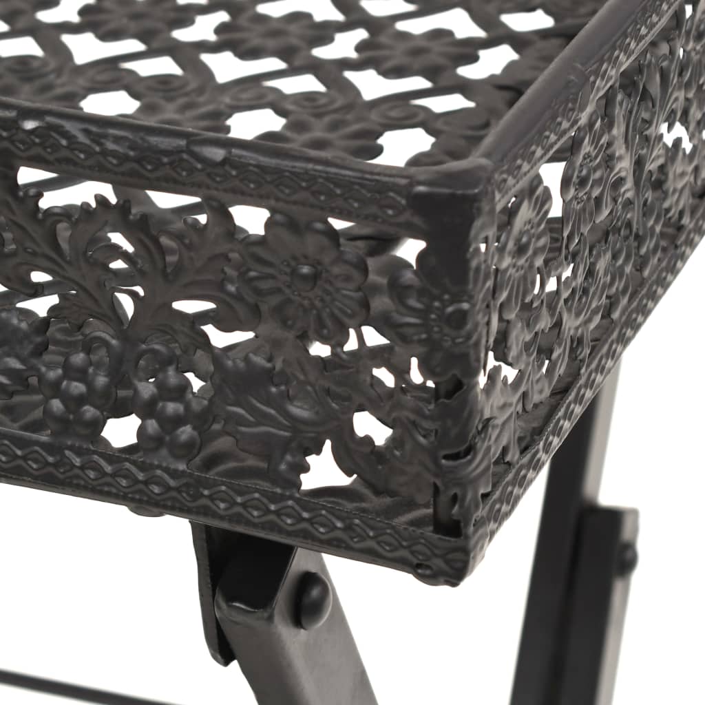 Sklopivi stolić za čaj starinski metalni 58 x 35 x 72 cm crni