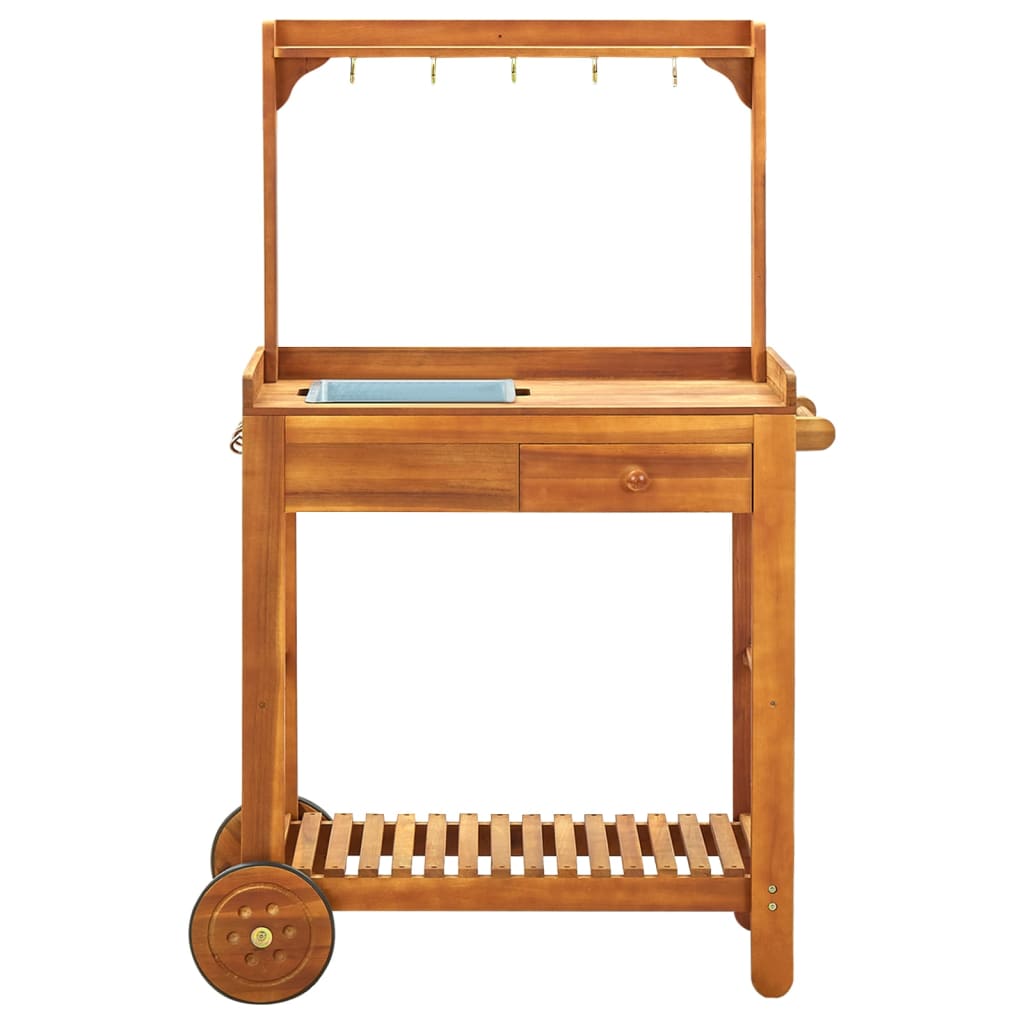 Vrtna kuhinjska kolica od bagremovog drva 92 x 43,5 x 141,5 cm