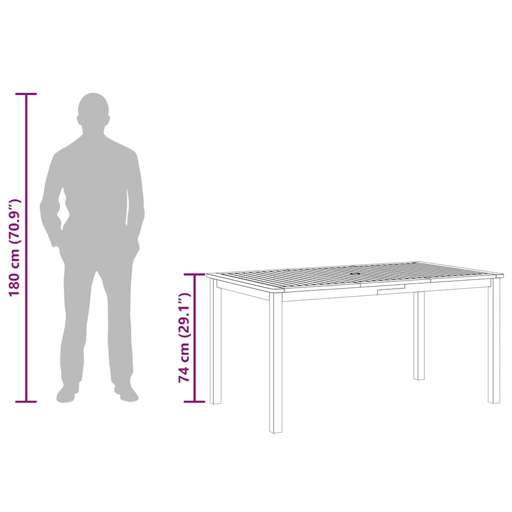 Vrtni stol od masivnog bagremovog drva 150 x 90 x 74 cm