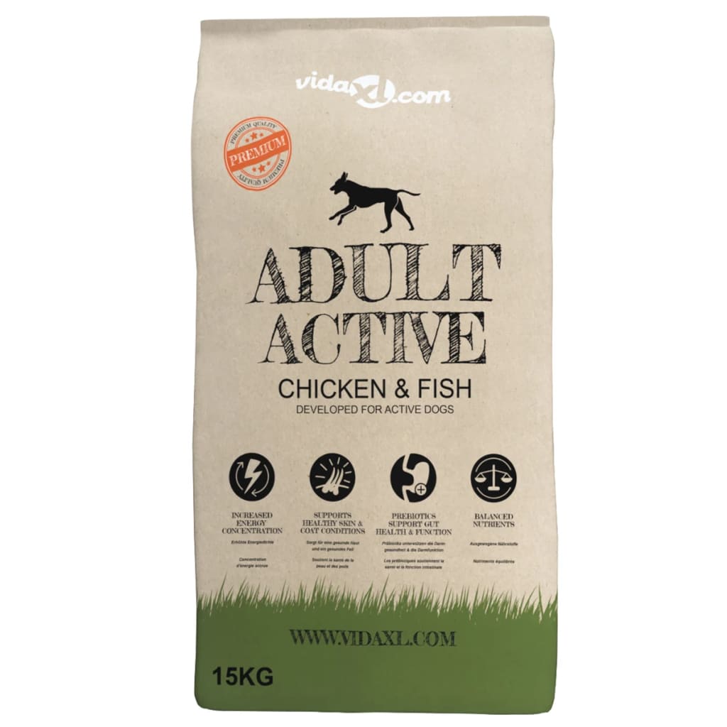 Premium suha hrana za pse Adult Active Chicken & Fish 2 kom 30 kg