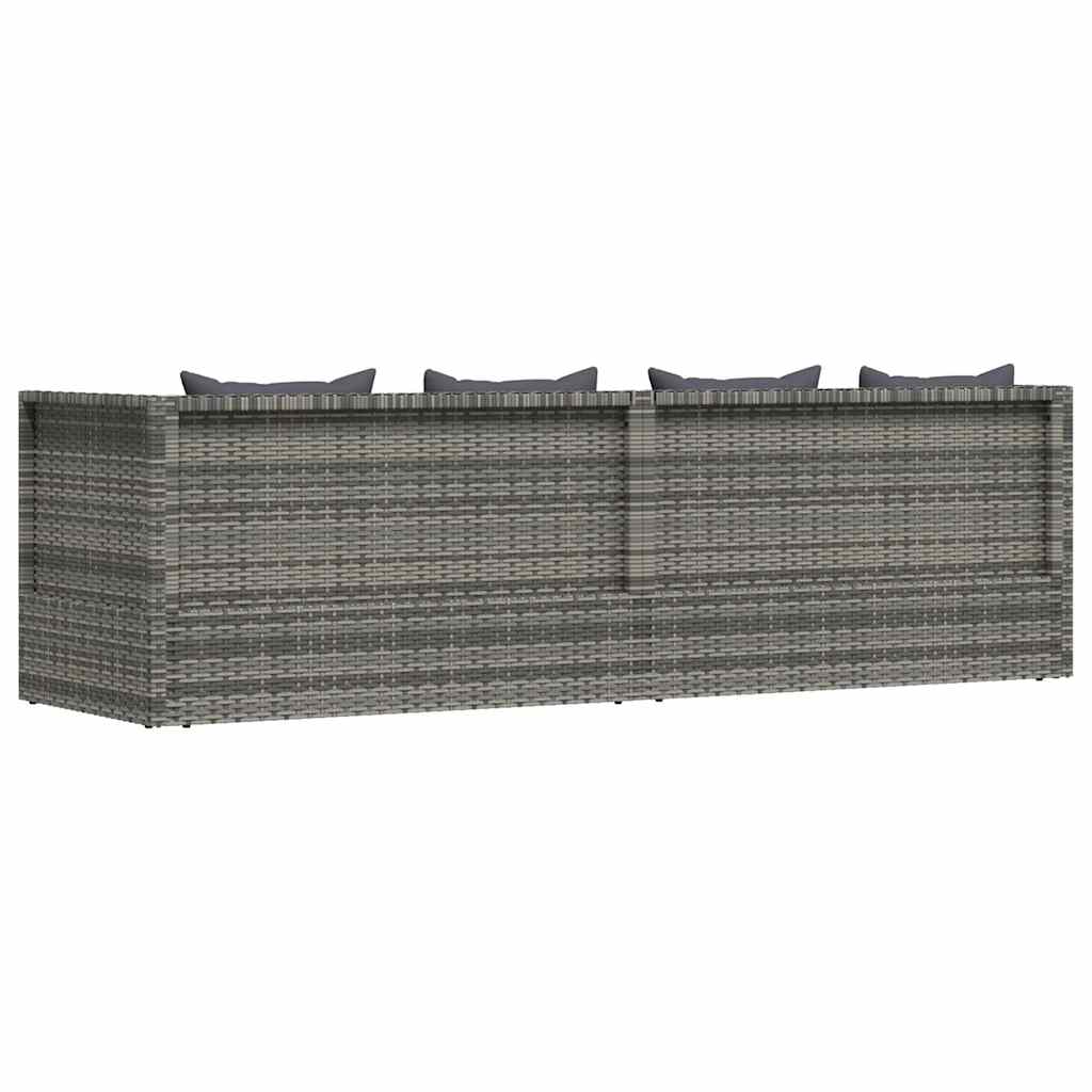 Vrtni ležaj sivi 200 x x 60 cm od poliratana