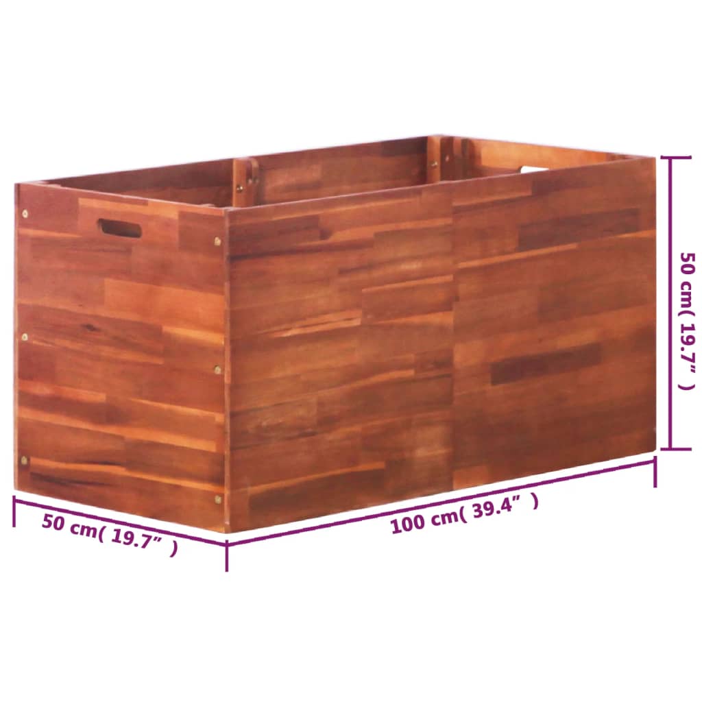 Vrtna sadilica od bagremovog drva 100 x 50 x 50 cm