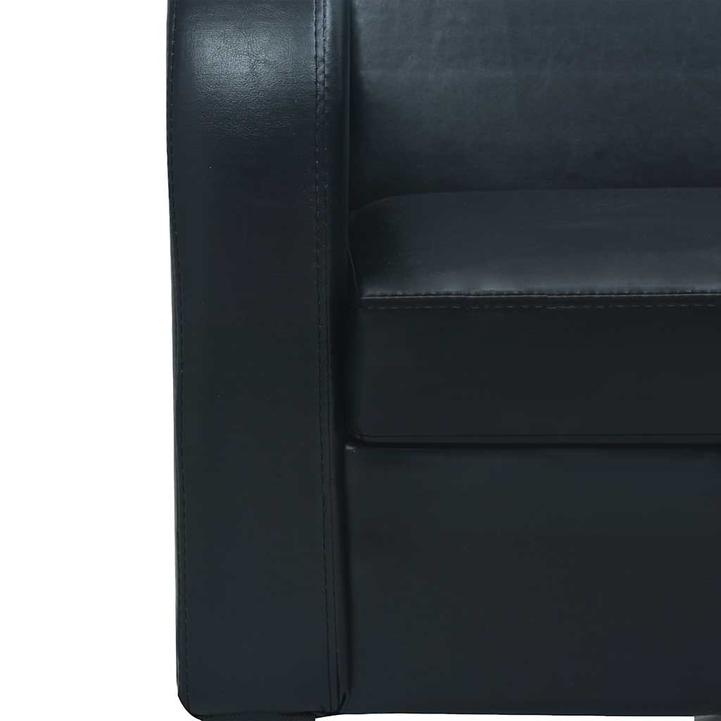 2-dijelni set sofa od umjetne kože crni