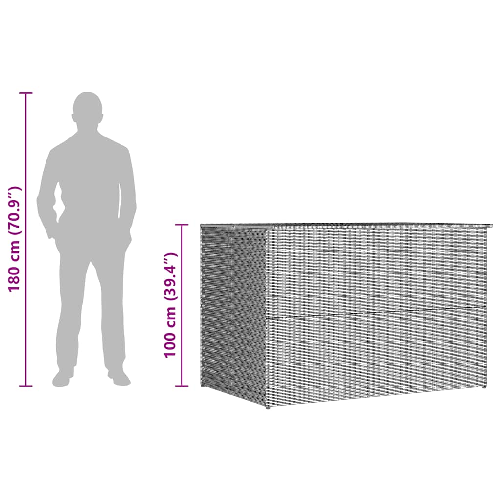 Vrtna kutija za pohranu crna 150 x 100 x 100 cm od poliratana